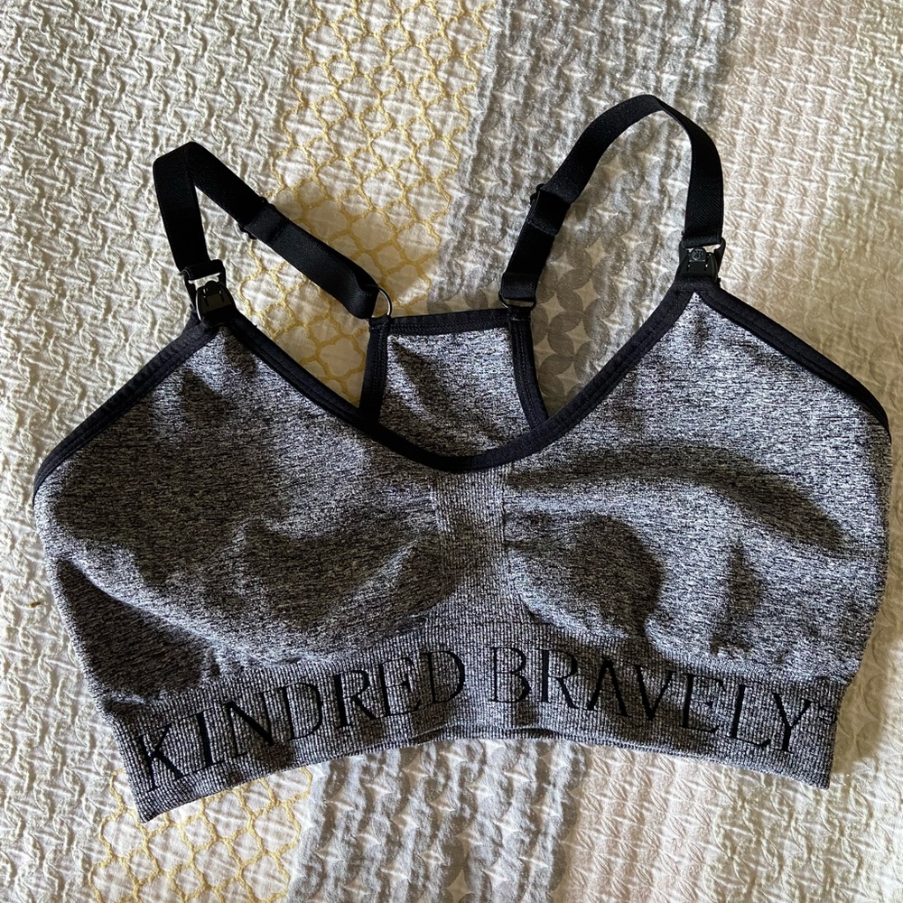 Kindred Bravely Nursing Sports Bra - Charcoal/Black